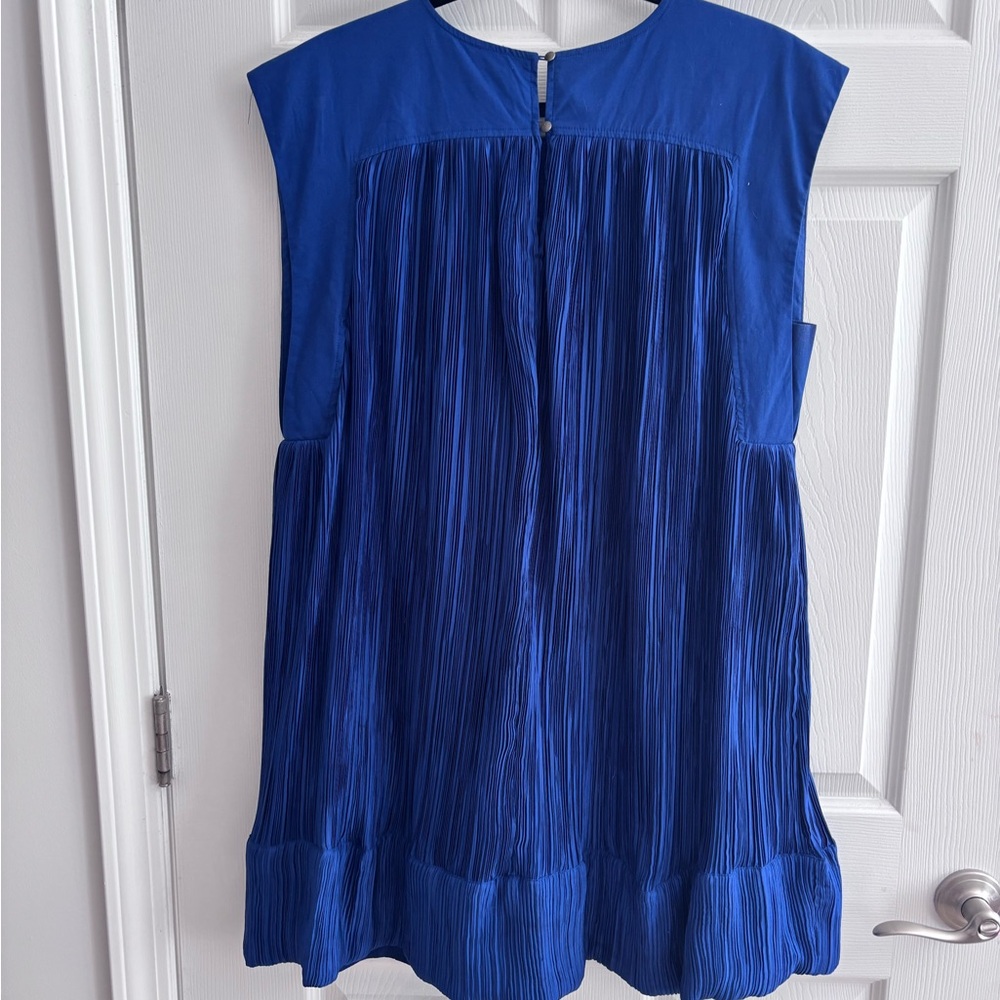 Stunning Plisse Minidress from Anthropologie. Size Large, EUC. Cobalt blue. - Picture 4 of 9